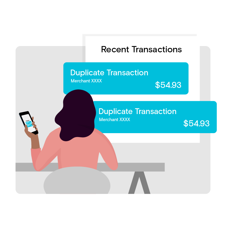 women with transaction notifications illustration