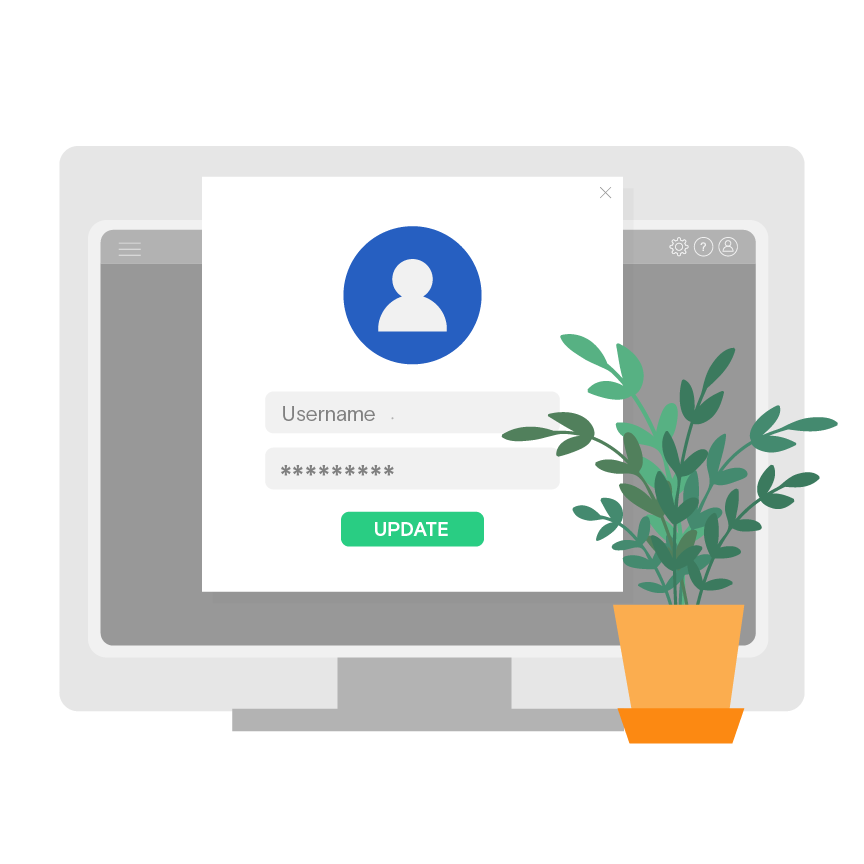 update username and password illustration